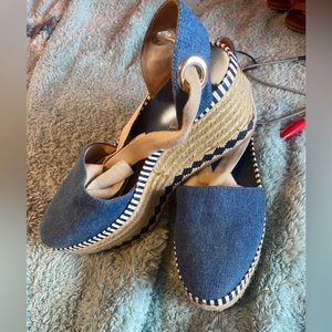 Tory Burch denim espadrilles size 8